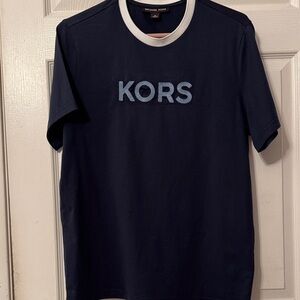 Michael Kors Dark Blue Tee with White Trim